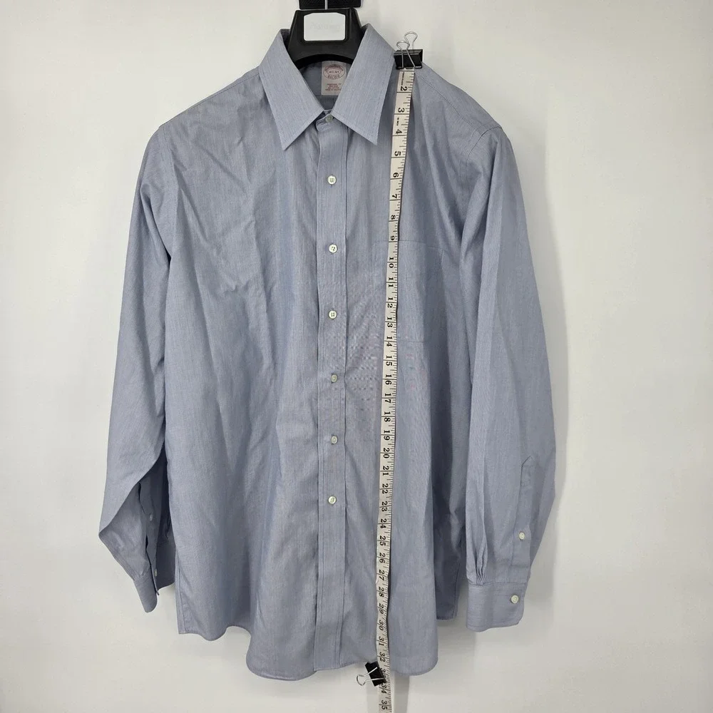 Brooks Brothers Dress‎ Shirt Mens 16.5 - 4/5 Blue Oxford Non Iron Long Sleeve